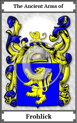 Frohlick Family Crest Download (JPG)  Book Plated - 150 DPI