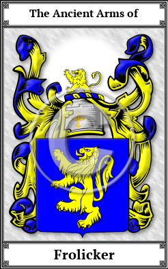 Frolicker Family Crest Download (JPG)  Book Plated - 150 DPI