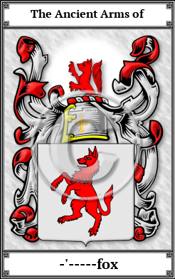 -'-----fox Family Crest Download (JPG)  Book Plated - 150 DPI