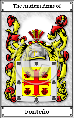 Fonteño Family Crest Download (JPG) Book Plated - 600 DPI