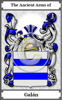 Galán Family Crest Download (JPG) Book Plated - 150 DPI