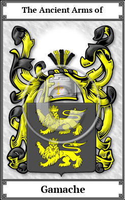 Gamache Family Crest Download (JPG)  Book Plated - 150 DPI