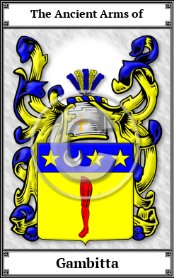 Gambitta Family Crest Download (JPG) Book Plated - 600 DPI