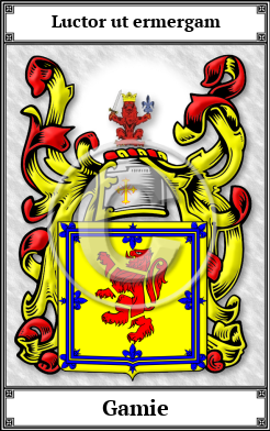 Gamie Family Crest Download (JPG)  Book Plated - 150 DPI