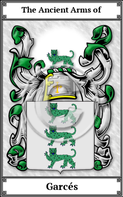 Garcés Family Crest Download (JPG)  Book Plated - 150 DPI