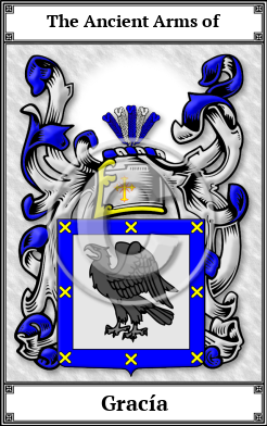 Gracía Family Crest Download (JPG)  Book Plated - 150 DPI