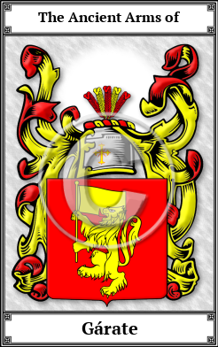 Gárate Family Crest Download (JPG)  Book Plated - 150 DPI