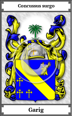 Garig Family Crest Download (JPG) Book Plated - 600 DPI