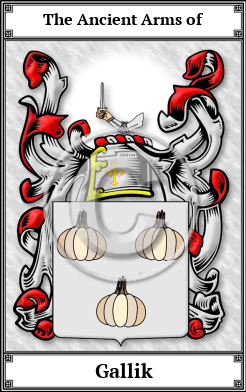 Gallik Family Crest Download (JPG) Book Plated - 600 DPI