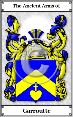 Garroutte Family Crest Download (JPG)  Book Plated - 150 DPI