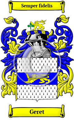 Geret Family Crest/Coat of Arms