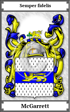 McGarrett Family Crest Download (JPG) Book Plated - 600 DPI