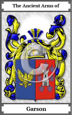 Garson Family Crest Download (JPG)  Book Plated - 150 DPI