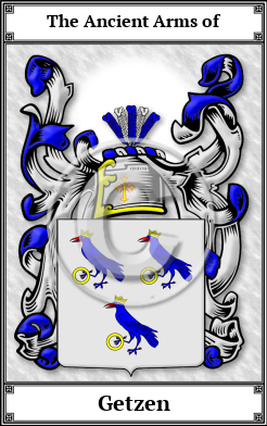 Getzen Family Crest Download (JPG) Book Plated - 600 DPI