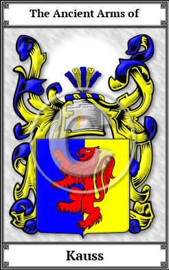 Kauss Family Crest Download (JPG)  Book Plated - 150 DPI