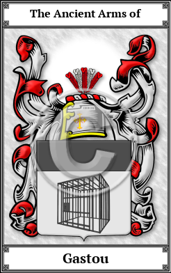 Gastou Family Crest Download (JPG)  Book Plated - 150 DPI