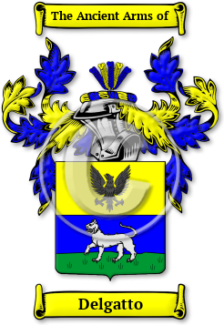 Delgatto Family Crest Download (jpg) Legacy Series - 150 DPI
