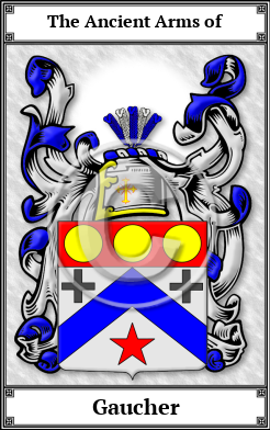 Gaucher Family Crest Download (JPG)  Book Plated - 150 DPI