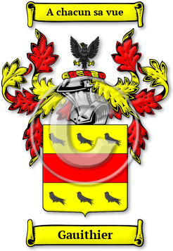 Gauithier Family Crest Download (jpg) Legacy Series - 150 DPI