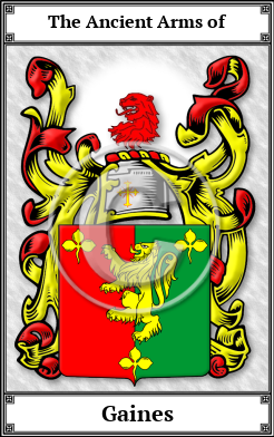Gaines Family Crest Download (JPG)  Book Plated - 150 DPI