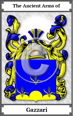 Gazzari Family Crest Download (JPG) Book Plated - 600 DPI