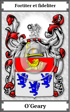 O'Geary Family Crest Download (JPG)  Book Plated - 150 DPI
