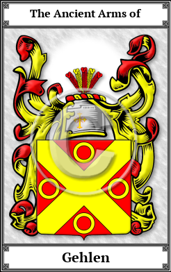 Gehlen Family Crest Download (JPG) Book Plated - 600 DPI