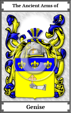 Genise Family Crest Download (JPG)  Book Plated - 150 DPI