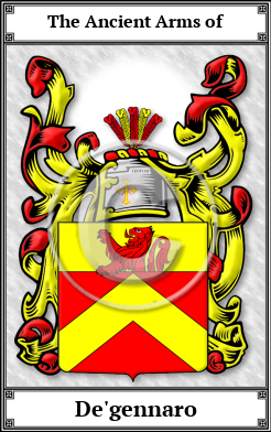 De'gennaro Family Crest Download (JPG)  Book Plated - 150 DPI