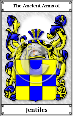 Jentiles Family Crest Download (JPG)  Book Plated - 150 DPI