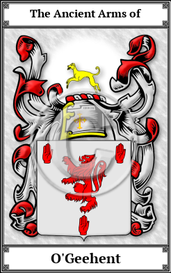 O'Geehent Family Crest Download (JPG)  Book Plated - 150 DPI