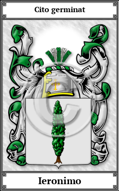 Ieronimo Family Crest Download (JPG)  Book Plated - 150 DPI