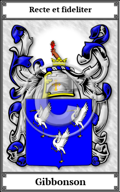 Gibbonson Family Crest Download (JPG) Book Plated - 600 DPI