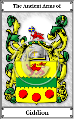 Giddion Family Crest Download (JPG) Book Plated - 600 DPI