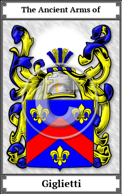 Giglietti Family Crest Download (JPG)  Book Plated - 150 DPI