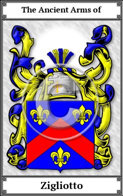 Zigliotto Family Crest Download (JPG)  Book Plated - 150 DPI