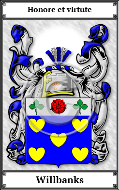 Willbanks Family Crest Download (JPG)  Book Plated - 150 DPI
