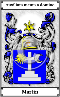 Martín Family Crest Download (JPG)  Book Plated - 150 DPI