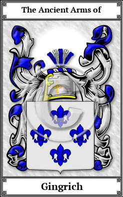 Gingrich Family Crest Download (JPG)  Book Plated - 150 DPI