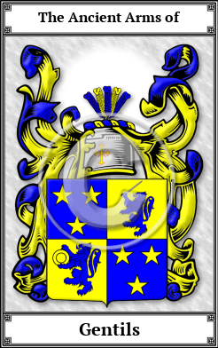 Gentils Family Crest Download (JPG)  Book Plated - 150 DPI