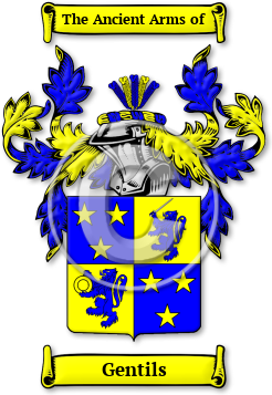 Gentils Family Crest Download (jpg) Legacy Series - 150 DPI