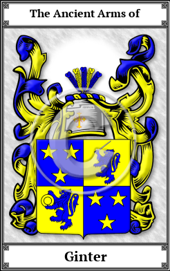 Ginter Family Crest Download (JPG) Book Plated - 600 DPI