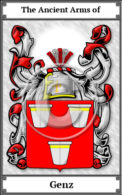 Genz Family Crest Download (JPG)  Book Plated - 150 DPI