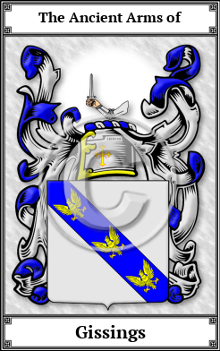 Gissings Family Crest Download (JPG)  Book Plated - 150 DPI