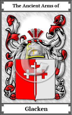 Glacken Family Crest Download (JPG)  Book Plated - 150 DPI