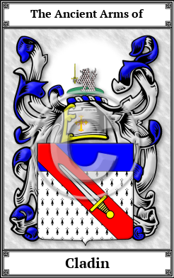 Cladin Family Crest Download (JPG) Book Plated - 600 DPI