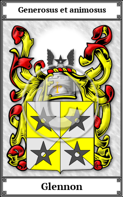 Glennon Family Crest Download (JPG)  Book Plated - 150 DPI