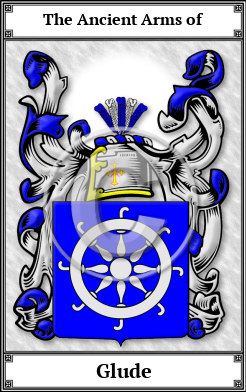 Glude Family Crest Download (JPG) Book Plated - 600 DPI