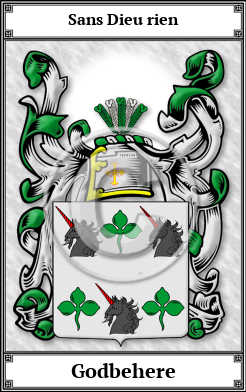 Godbehere Family Crest Download (JPG)  Book Plated - 150 DPI