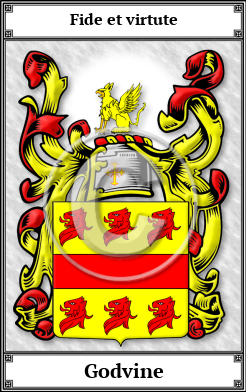 Godvine Family Crest Download (JPG)  Book Plated - 150 DPI